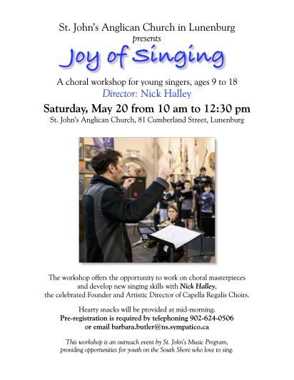 Joy of Singing workshop poster 